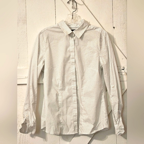 Apt. 9 Tops - Apt. 9 White Polka Dot Button-down Top